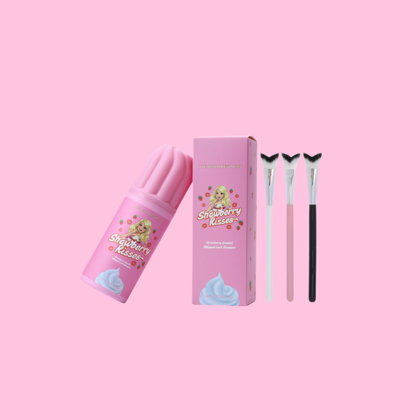 Strawberry Kisses Whipped Lash Shampoo & Brush