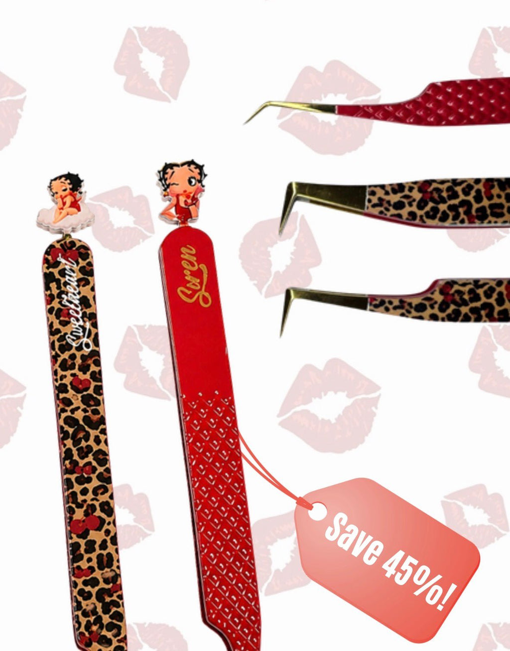 Betty Boop Fiber Tip Tweezer Duo | Volume & Isolation Eyelash Tweezers
