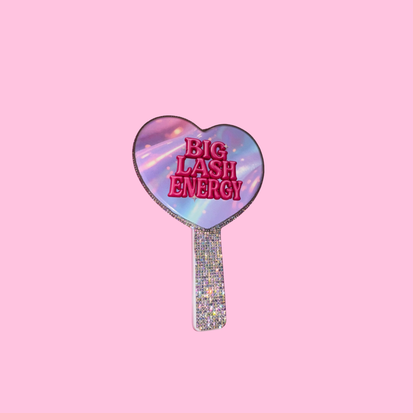 Big Lash Energy ✨ Bling Heart Handheld Mirror