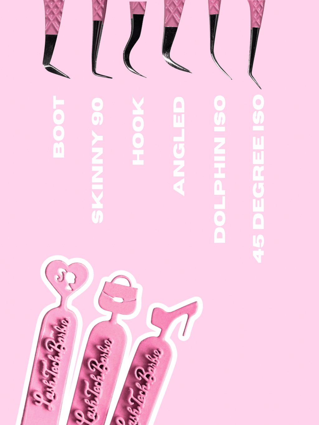 Pretty Precision | Lash Tech Barbie | Barbie Box Fibre & Non Fibre Premium Eyelash Tweezers