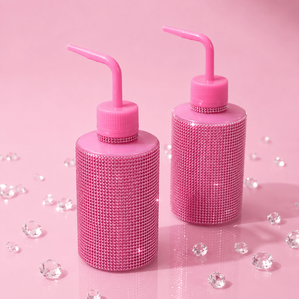 Bling Diamond Accessories | Rinse Bottle | Glue Storage | Pink