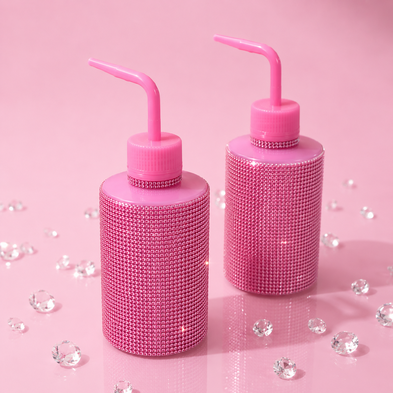 Bling Diamond Rinse Bottle For Eyelashes Lash Bath | Pink