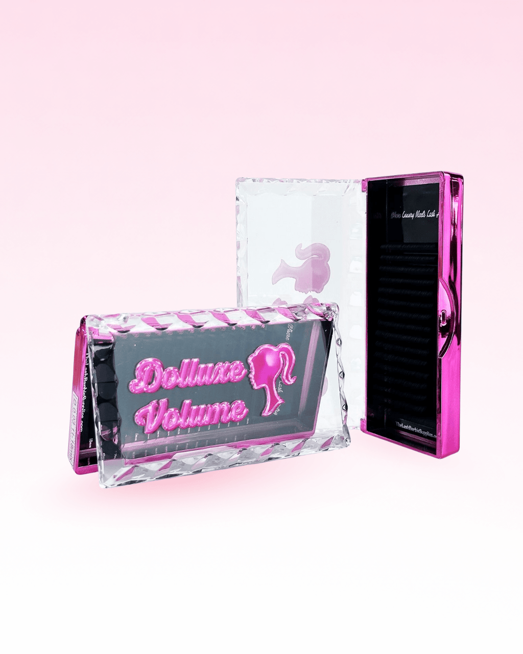 Dolluxe Volume Mega Volume 0.03 Lash Extensions eyelashes acrylic case hot pink 